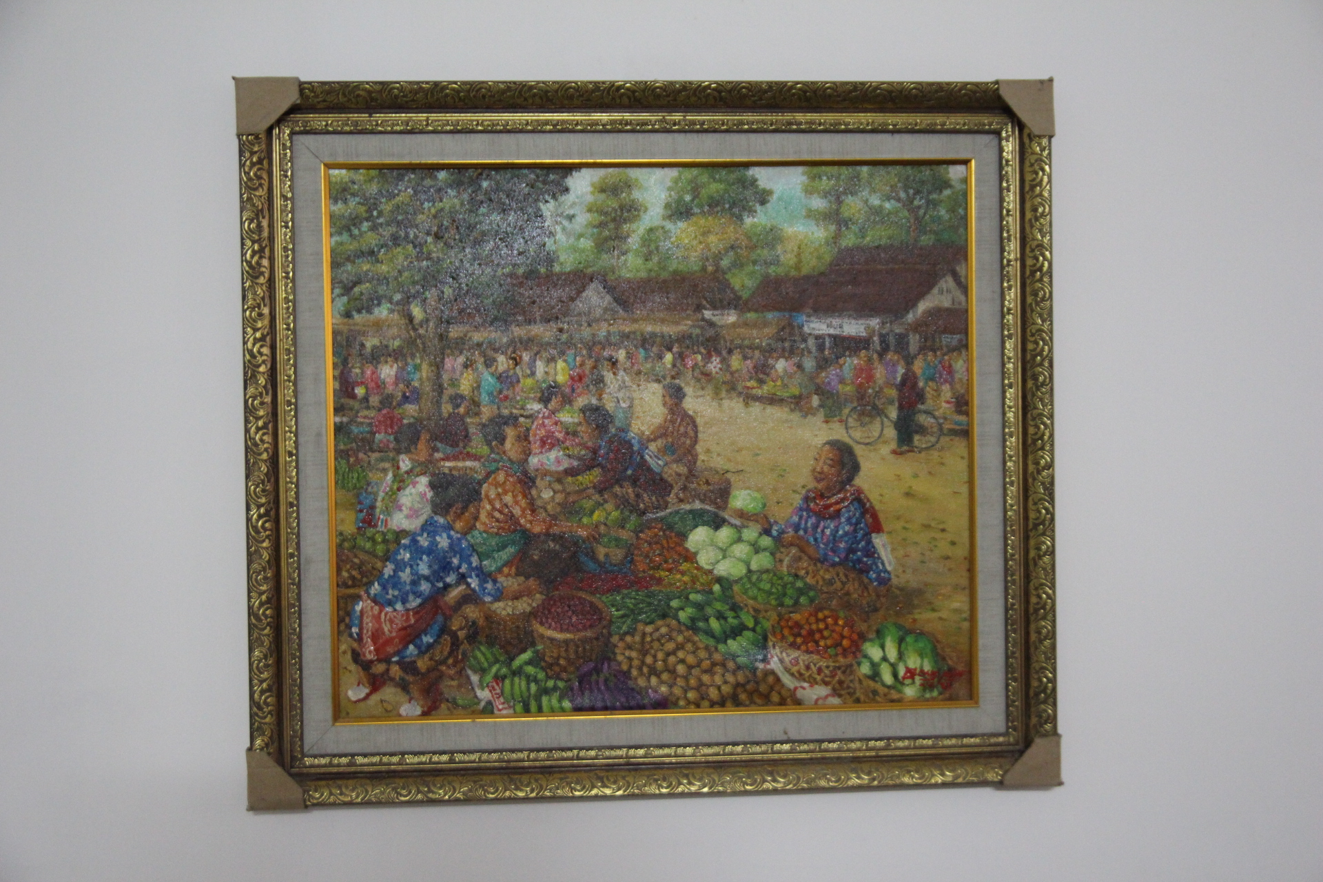 Lukisan Cak Min "Pasar Isuk" 70x60 cm (2024)
