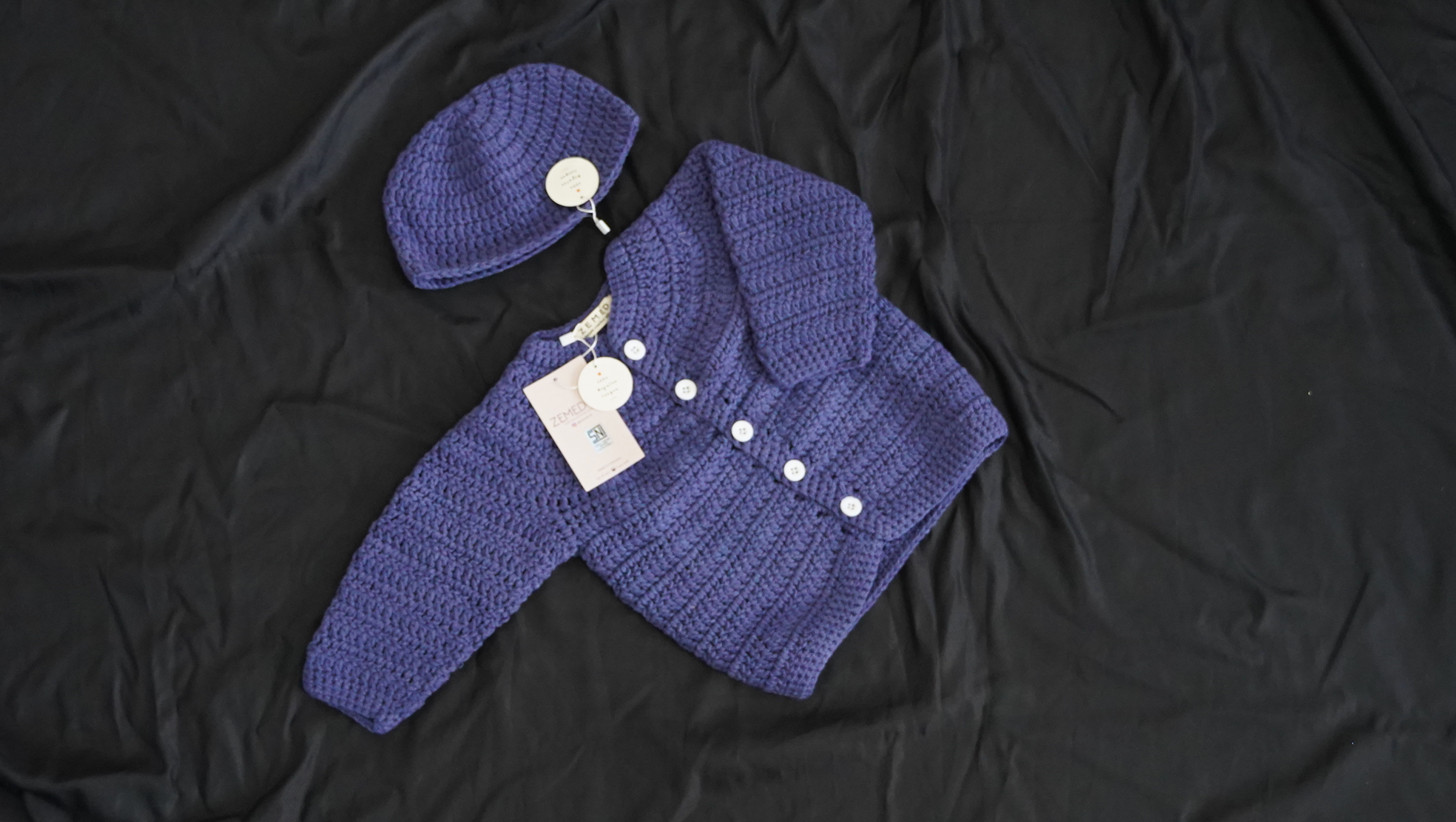 Sweater Baby Set Topi Navy