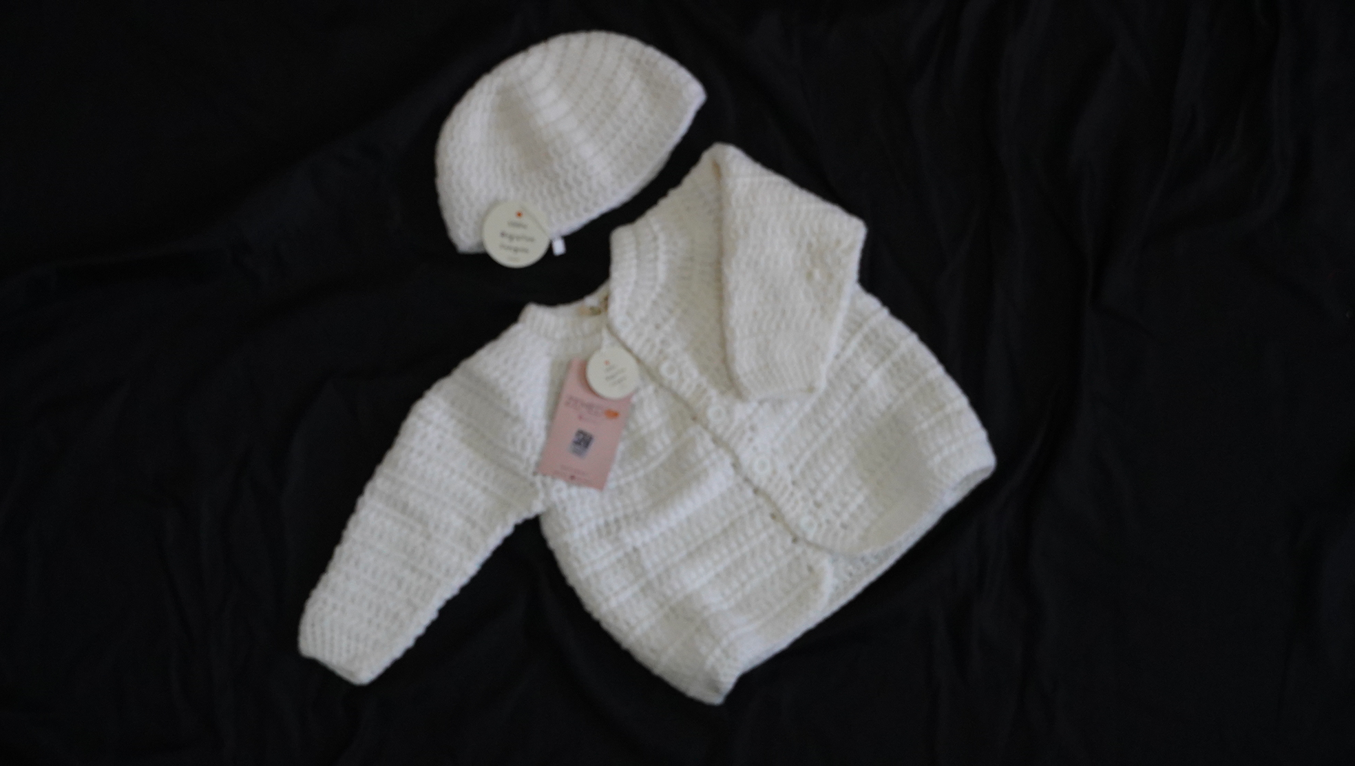 Sweater Baby Set Topi White