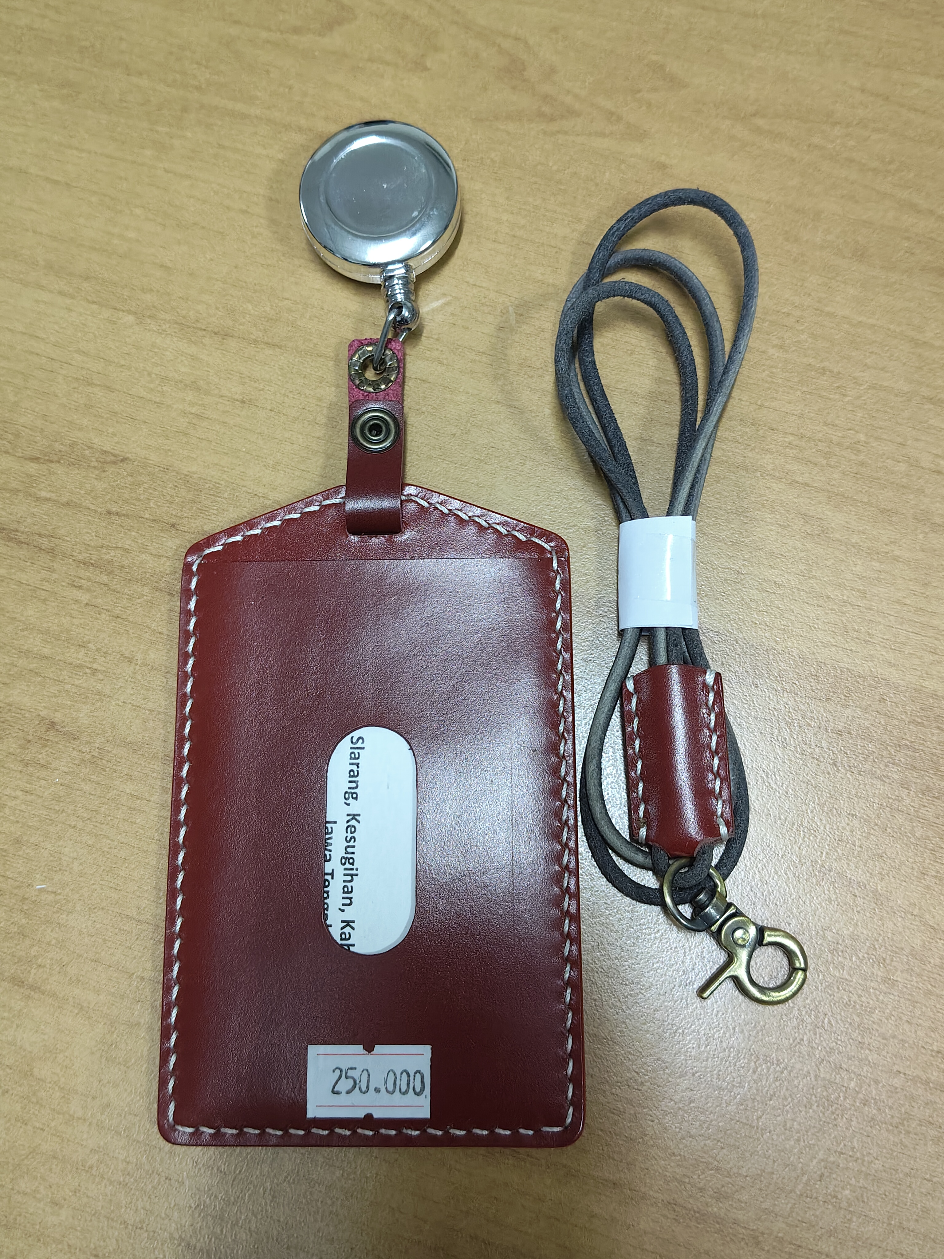 Lanyard Kulit Sapi Merah